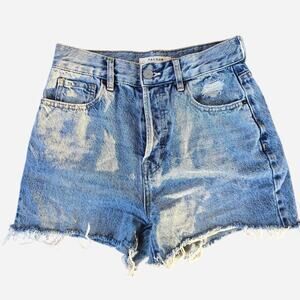 Pacsun blue denim shorts with frayed hem